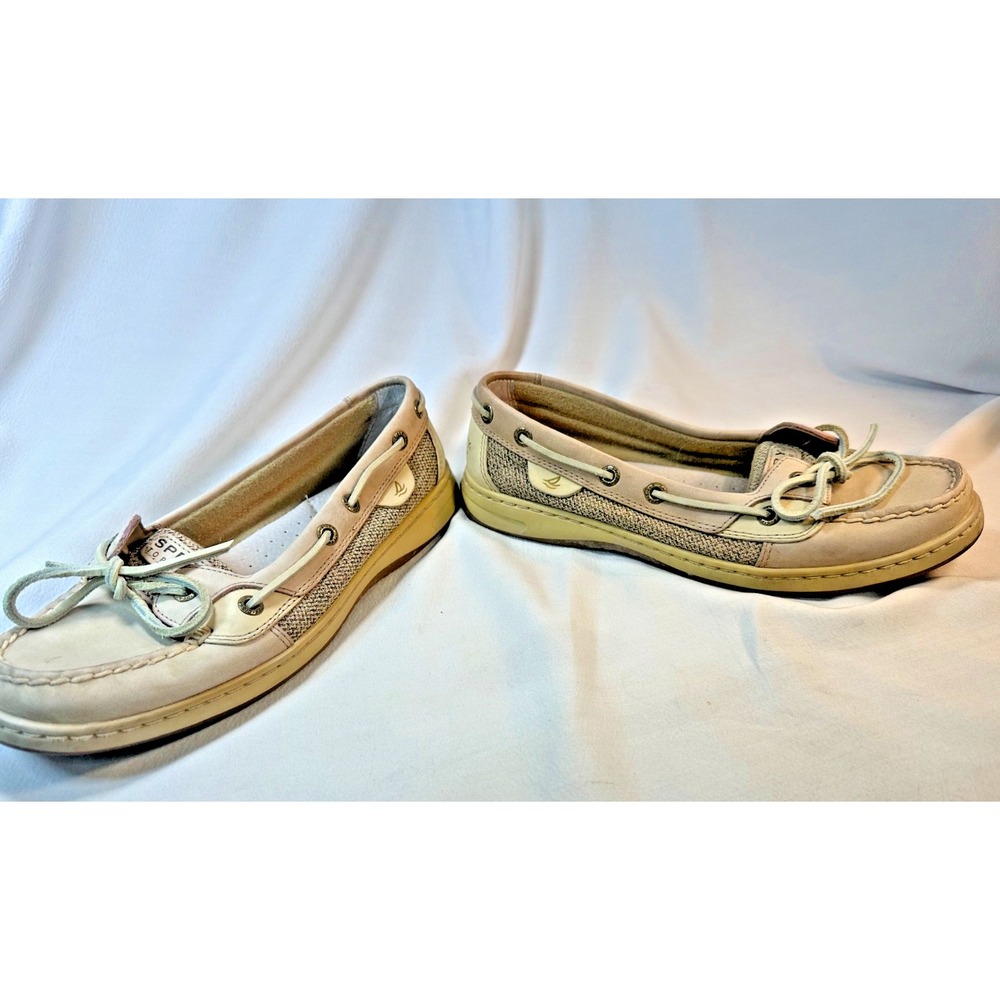NEW Sperry Top Sider Women's Size 7.5 M Angelfish Boat Shoes Linen/Oat - Picture 5 of 9